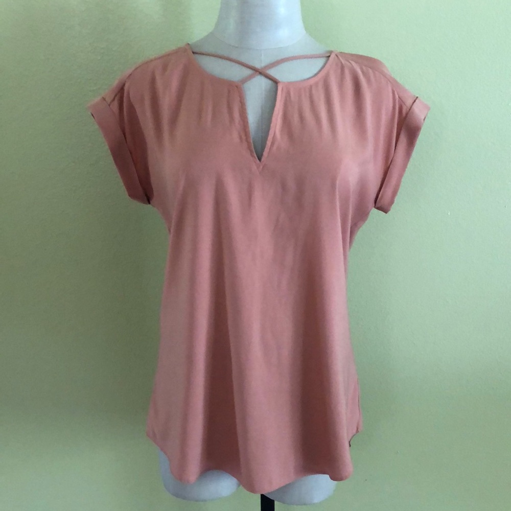 Express Women’s Capped Short Sleeve V-Neck Blouse